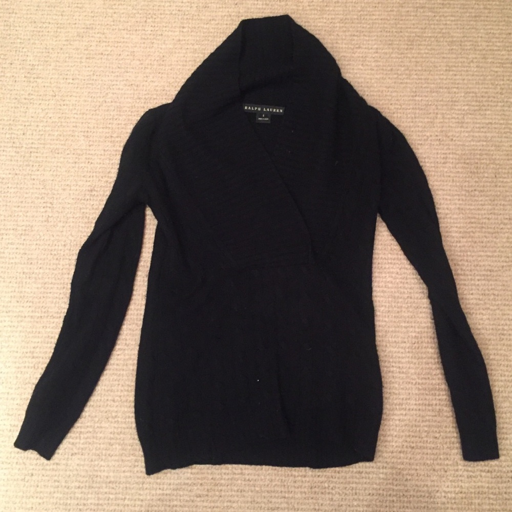 Ralph Lauren cashmere cableknit + ribbed sweater